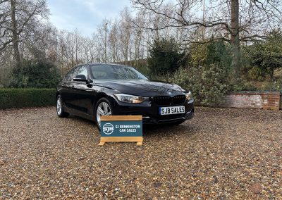 2015 BMW 320D Sport in black with alloy wheels, photographed at SJ Bennington Car Sales Norwich.