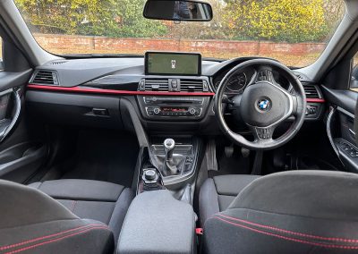 2015 BMW 320D Sport in black with alloy wheels, photographed at SJ Bennington Car Sales Norwich.