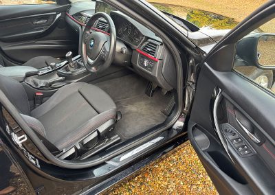 2015 BMW 320D Sport in black with alloy wheels, photographed at SJ Bennington Car Sales Norwich.