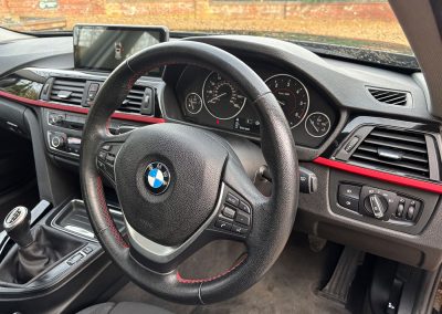 2015 BMW 320D Sport in black with alloy wheels, photographed at SJ Bennington Car Sales Norwich.