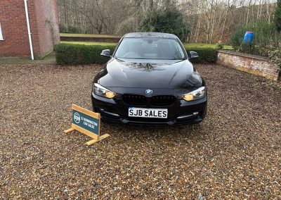 2015 BMW 320D Sport in black with alloy wheels, photographed at SJ Bennington Car Sales Norwich.