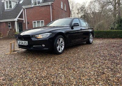 2015 BMW 320D Sport in black with alloy wheels, photographed at SJ Bennington Car Sales Norwich.