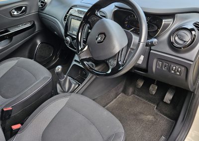 Renault Captur 1.5 dCi Dynamique MediaNav in cream and black, photographed for sale in Norwich.